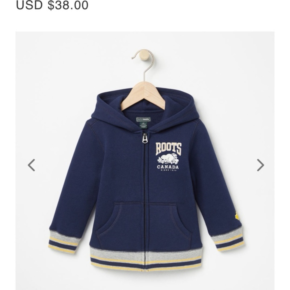 BABY ROOTS 6-12 months navy blue zip up hoodie